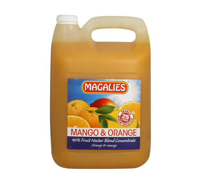 Magalies concentrates 5lt, mango/orang offer at Makro’s liquor