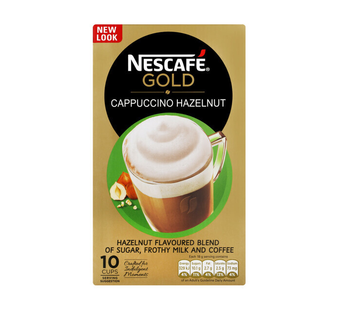 Nescafe cappuccino sachets hazelnut (1 x 10s) offer at Makro’s liquor