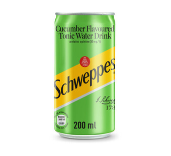 Schweppes tonic water can cucumber (6 x 200ml)