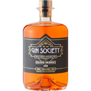 Gin society blood orange flavoured gin bottle 750ml