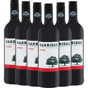 Oakridge shiraz red wine bottles 6 x 750ml