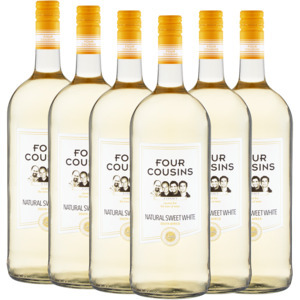 Four cousins natural sweet white wine bottles 6 x 1.5l
