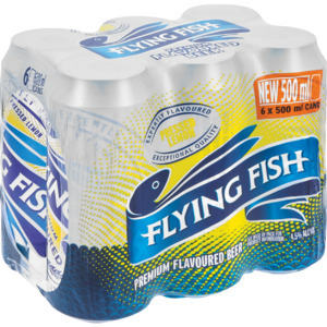 Checkers Liquor Shop Flying fish pressed lemon beer cans 6 x 500ml offer