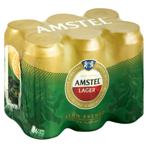 Amstel lager beer cans 6 x 440ml