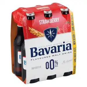 Bavaria non-alcoholic strawberry malt beer bottles 6 x 330ml