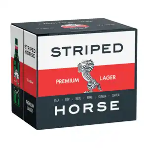 Striped horse beer premium lager 12 x 600ml