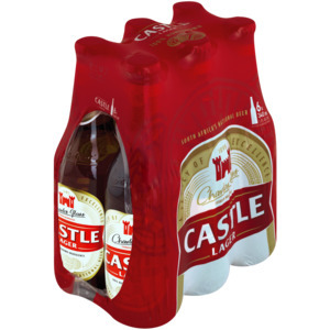 Castle lager beer bottles 6 x 340ml