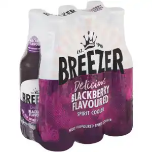 Shoprite Liquor Bacardi breezer blackberry flavoured spirit cooler bottles 6 x 275ml offer