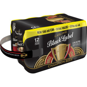 Shoprite Liquor Carling black label beer cans 12 x 500ml offer