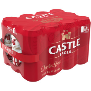 Castle lager beer cans 12 x 500ml