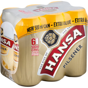 Shoprite Liquor Hansa pilsener beer cans 6 x 500ml offer