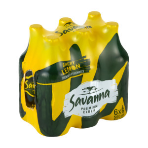 Shoprite Liquor Savanna angry lemon premium cider bottles 6 x 500ml offer