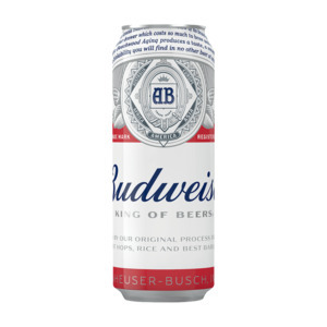 Budweiser original brewed malt beer can 410ml