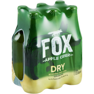 Fox dry apple cider bottles 6 x 330ml