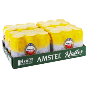 Amstel lager radler beer with lemon juice cans 24 x 440ml