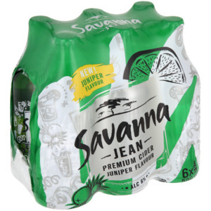 Shoprite Liquor Savanna jean juniper flavoured premium cider bottles 6 x 500ml offer