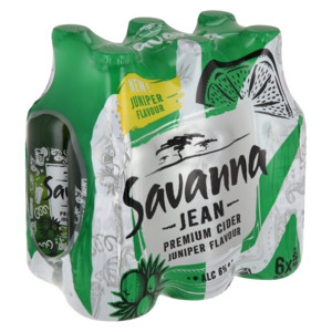 Shoprite Liquor Savanna jean juniper flavoured premium cider bottles 6 x 330ml offer