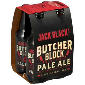 Jack black's butcher block pale ale beer bottles 6 x 340ml