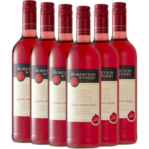 Robertson winery chapel sweet rosé wine bottles 6 x 750ml