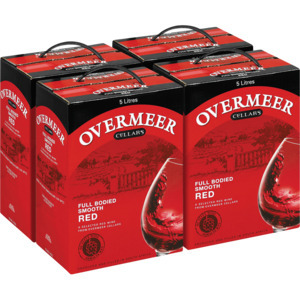 Shoprite Liquor Overmeer cellars full bodied smooth red wine boxes 4 x 5l offer