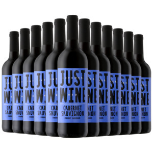 Just wine intense red cabernet sauvignon red wine bottles 12 x 750ml