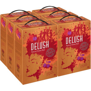 Delush natural sweet red wine boxes 6 x 3l