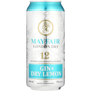 Shoprite Liquor Mayfair gin and dry lemon can 440ml offer