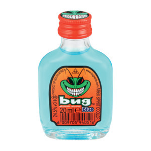 Bug blue alcoholic shooter bottle 20ml