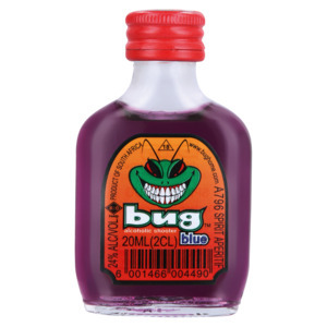 Bug blue purple shooter bottle 20ml