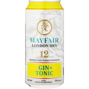 Shoprite Liquor Mayfair dry gin and tonic can 440ml offer