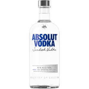 Absolut original vodka bottle 750ml