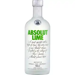 Absolut lime flavoured vodka bottle 750ml