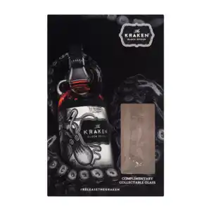 The kraken black spiced rum bottle gift set 750ml