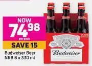 Game Budweiser beer nrb-6 x 330ml per pack offer