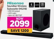 Game Hisense soundbar wireless subwoofer hs218 offer
