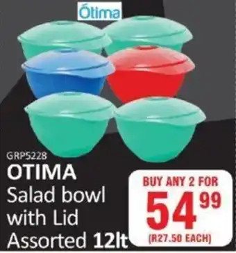 KitKat Cash and Carry Ótima Salad Bowl with Lid assorted 12lt buy 1ny 2 for offer
