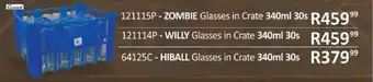 121115P Zombie Glasses in Crate 340ml 30s