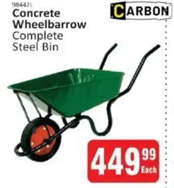KitKat Cash and Carry Carbon Concrete Wheelbarrow Complete Steel Bin offer