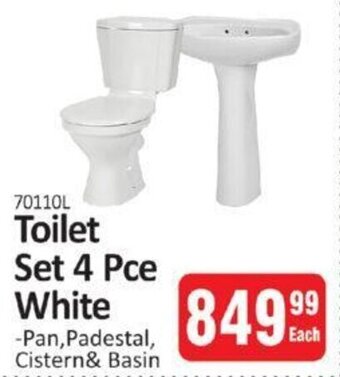 Toilet Set 4 Pce White