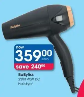 Clicks BaByliss 2200 Watt DC Hairdryer offer
