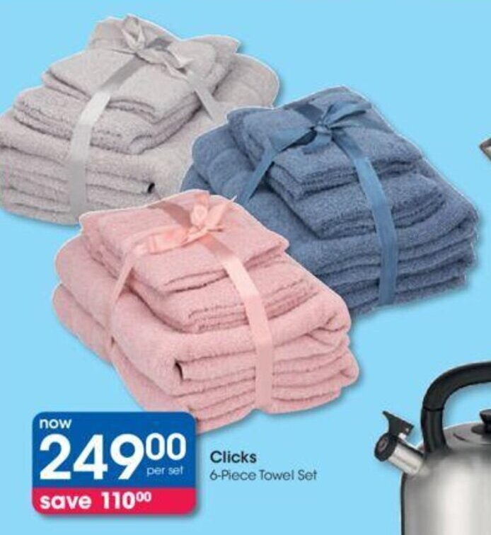 Clicks+ 6Piece Towel Set offer at Clicks