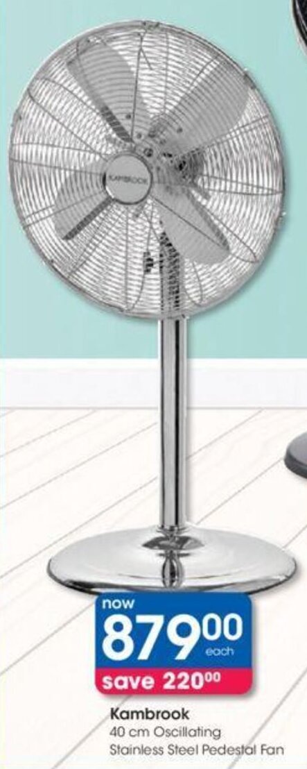 Kambrook 40cm Oscillating Stainless Steel Pedestal Fan Offer At Clicks kambrook-40cm-oscillating-stainless-steel-pedestal-fan-offer-at-clicks