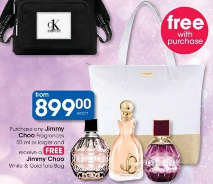 Jimmy choo tote online bag free with perfume