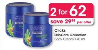Clicks Clicks+ Skin Care Collection Body Cream 2 x 470ml offer