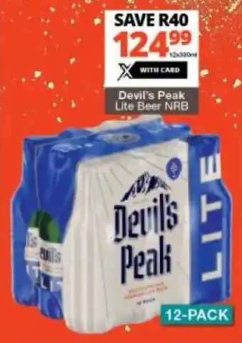 Checkers Liquor Shop Devil's Peak Lite Beer NRB 12 x 330ml offer