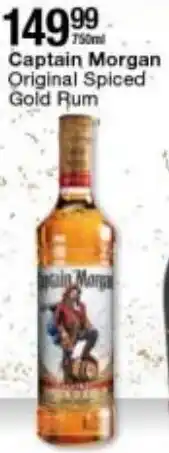 Checkers Liquor Shop Captain Morgan Original Spiced Gold Rum 750ml offer