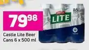 Game Castle lite beer cans-6 x 500ml offer