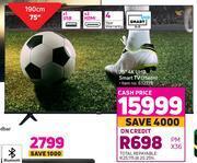 Game Hisense 75" (190cm) 4k uhd smart tv 75a6h offer