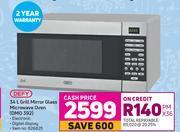 Game Defy 34l grill mirror glass microwave oven dmo 392 offer