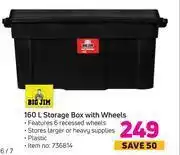 Game Big jim 160l storage box with wheels offer